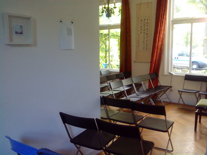 Chairs in photo exhibition in piano room, Monument House Utrecht