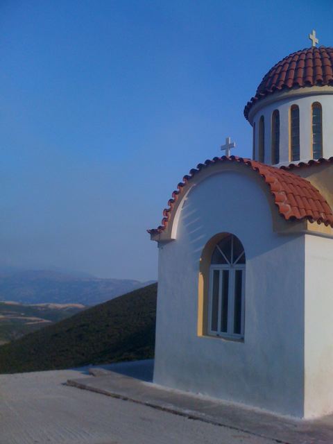 Panoramic view from Cretan church in Paleochora, Crete
