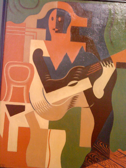 Painting of a guitarist